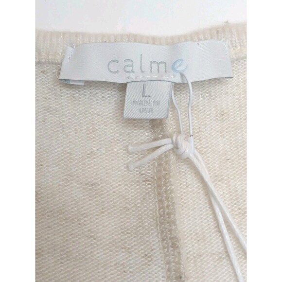 CALME by Johnny Was Sz L Tank Dress SOFT Tencel Linen Knit Cream Off White $148 - Picture 6 of 15